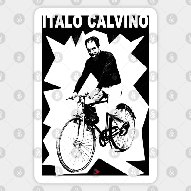 Italo Calvino in Black and White Sticker by Exile Kings 